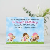 Gepersonaliseerde Schattigee paardrijden meisjes v Kaart (Staand voorkant)