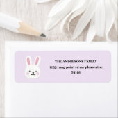 Gepersonaliseerde Schattigee Paarse Bunny Easter Etiket (Insitu)