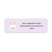 Gepersonaliseerde Schattigee Paarse Bunny Easter Etiket (Voorkant)