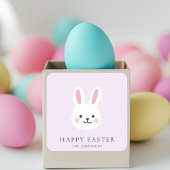 Gepersonaliseerde Schattigee Paarse Bunny Easter Vierkante Sticker