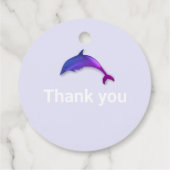 Gepersonaliseerde Schattigee paarse dolfijn Bedankjes Labels (Achterkant)