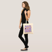Gepersonaliseerde Schattigee Paarse Pastel Bubble  Tote Bag (Voorkant (model))