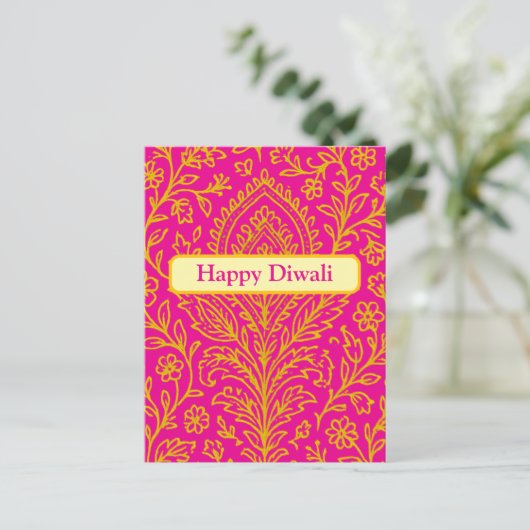 Gepersonaliseerde Schattigee Paisley Floral Print  Briefkaart (Staand voorkant)