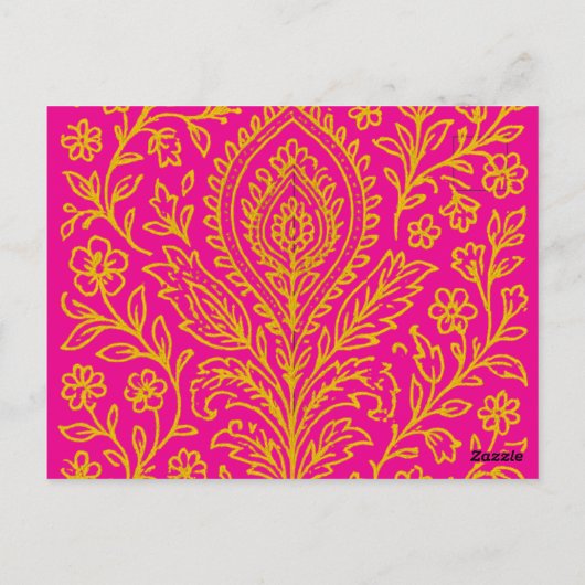 Gepersonaliseerde Schattigee Paisley Floral Print Briefkaart (Achterkant)