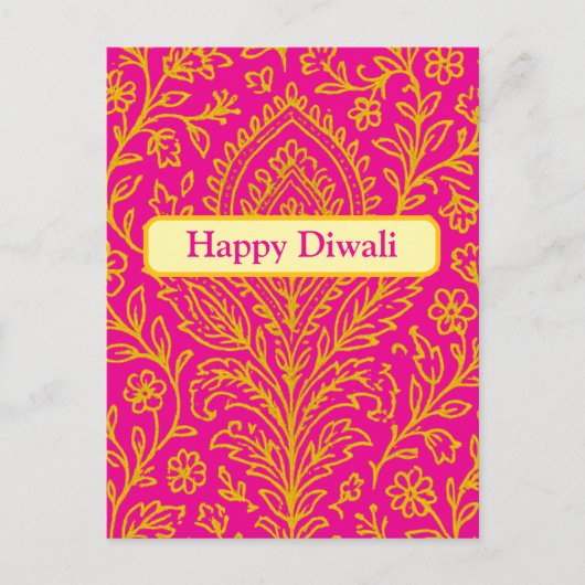 Gepersonaliseerde Schattigee Paisley Floral Print Briefkaart (Voorkant)