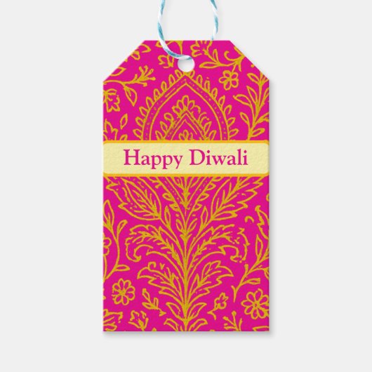 Gepersonaliseerde Schattigee Paisley Floral Print Cadeaulabel (Voorkant)