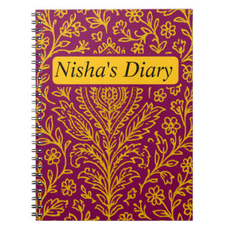 Gepersonaliseerde Schattigee Paisley Floral Print  Notitieboek