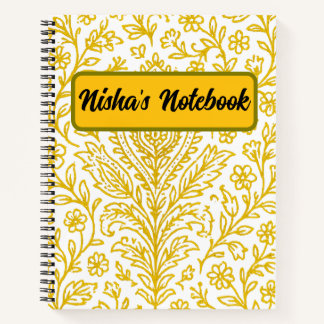 Gepersonaliseerde Schattigee Paisley Floral Print  Notitieboek