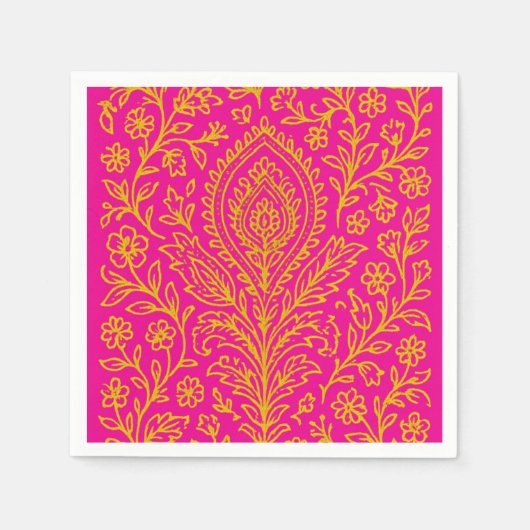 Gepersonaliseerde Schattigee Paisley Floral Print  Servet (Voorkant)