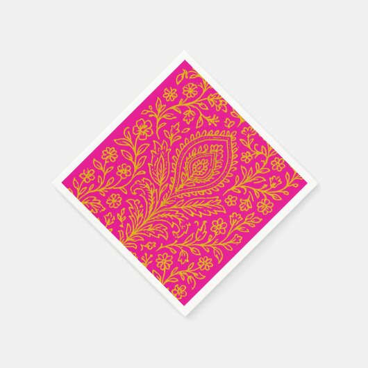 Gepersonaliseerde Schattigee Paisley Floral Print  Servet (Hoek)