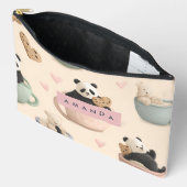 Gepersonaliseerde Schattigee Panda en Beer Patroon Etui (Open)