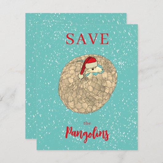 Gepersonaliseerde Schattigee Pangolin Kerstbudget (Voorkant / Achterkant)