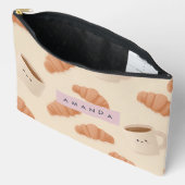Gepersonaliseerde Schattigee Pastel Croissant Coff Etui (Open)