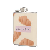 Gepersonaliseerde Schattigee Pastel Croissant Coff Heupfles (Links)