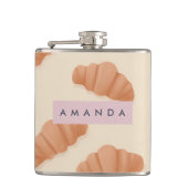 Gepersonaliseerde Schattigee Pastel Croissant Coff Heupfles (Voorkant)