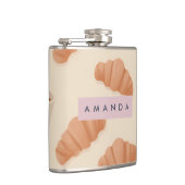 Gepersonaliseerde Schattigee Pastel Croissant Coff Heupfles (Rechts)