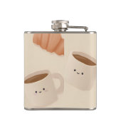 Gepersonaliseerde Schattigee Pastel Croissant Coff Heupfles (Achterkant)