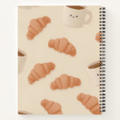 Gepersonaliseerde Schattigee Pastel Croissant Coff Notitieboek (Achterkant)