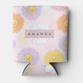 Gepersonaliseerde Schattigee pastel Daisy Flower Blikjeskoeler (Voorkant)
