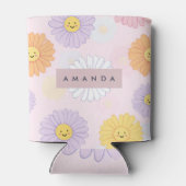 Gepersonaliseerde Schattigee pastel Daisy Flower Blikjeskoeler (Achterkant)
