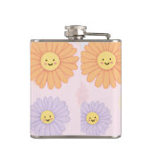 Gepersonaliseerde Schattigee pastel Daisy Flower Heupfles (Achterkant)