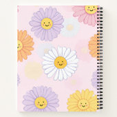 Gepersonaliseerde Schattigee pastel Daisy Flower Notitieboek (Achterkant)