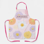 Gepersonaliseerde Schattigee pastel Daisy Flower Schort (Voorkant)