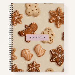 Gepersonaliseerde Schattigee pastel Gingerbread Co Notitieboek