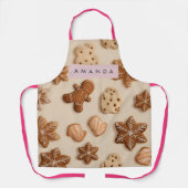 Gepersonaliseerde Schattigee pastel Gingerbread Co Schort (Voorkant)