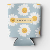 Gepersonaliseerde Schattigee pastel lachende Daisy Blikjeskoeler (Voorkant)