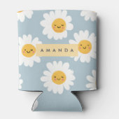 Gepersonaliseerde Schattigee pastel lachende Daisy Blikjeskoeler (Achterkant)