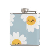 Gepersonaliseerde Schattigee pastel lachende Daisy Heupfles (Achterkant)