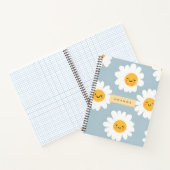 Gepersonaliseerde Schattigee pastel lachende Daisy Notitieboek (Binnen)