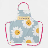 Gepersonaliseerde Schattigee pastel lachende Daisy Schort (Voorkant)