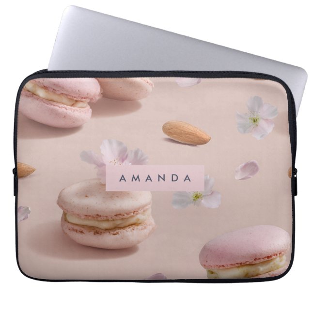 Gepersonaliseerde Schattigee Pastel Macaron Amande Laptop Sleeve (Voorkant)