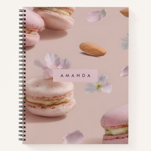 Gepersonaliseerde Schattigee Pastel Macaron Amande Notitieboek (Voorkant)