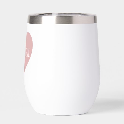 Gepersonaliseerde Schattigee pastel roze hart (Achterkant)