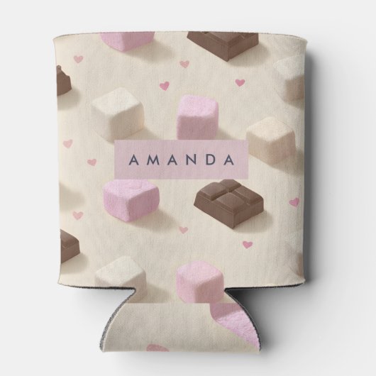 Gepersonaliseerde Schattigee pastelchocolade en ma Blikjeskoeler (Achterkant)