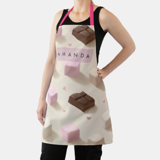 Gepersonaliseerde Schattigee pastelchocolade en ma Schort (Insitu)