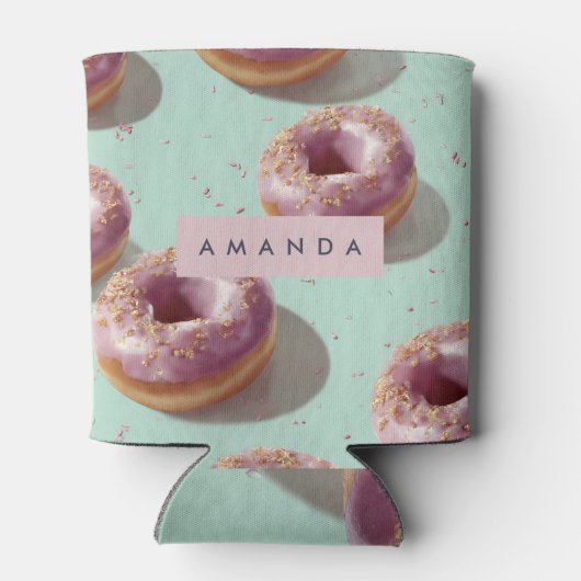 Gepersonaliseerde Schattigee Pasteldonuts & Sprink Blikjeskoeler (Achterkant)