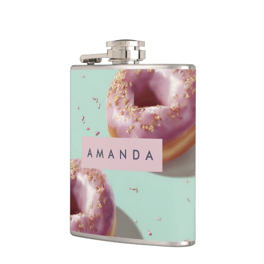 Gepersonaliseerde Schattigee Pasteldonuts & Sprink Heupfles (Links)