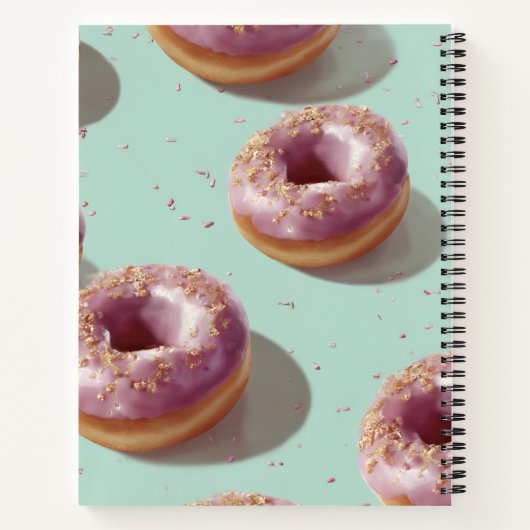 Gepersonaliseerde Schattigee Pasteldonuts & Sprink Notitieboek (Achterkant)