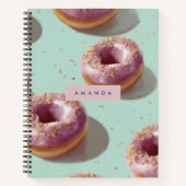 Gepersonaliseerde Schattigee Pasteldonuts & Sprink Notitieboek (Voorkant)
