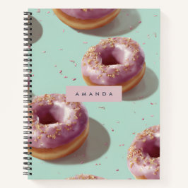 Gepersonaliseerde Schattigee Pasteldonuts & Sprink Notitieboek