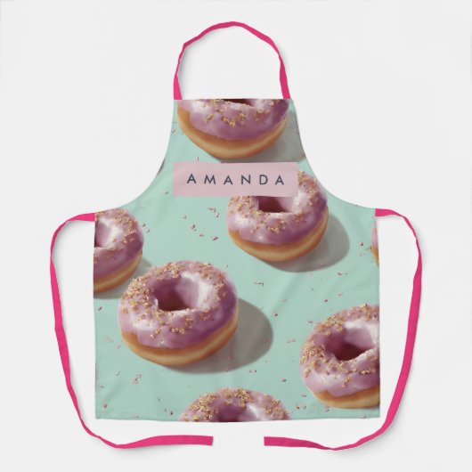 Gepersonaliseerde Schattigee Pasteldonuts & Sprink Schort (Voorkant)