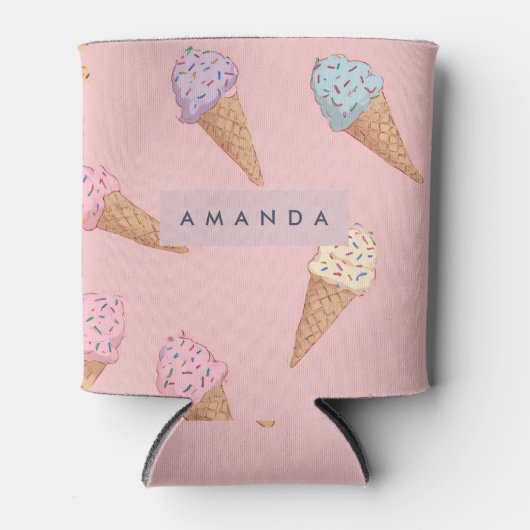 Gepersonaliseerde Schattigee pastelijs Blikjeskoeler (Voorkant)