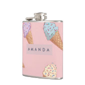 Gepersonaliseerde Schattigee pastelijs Heupfles (Links)