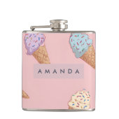 Gepersonaliseerde Schattigee pastelijs Heupfles (Voorkant)