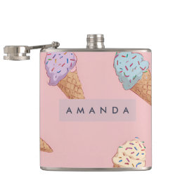 Gepersonaliseerde Schattigee pastelijs Heupfles