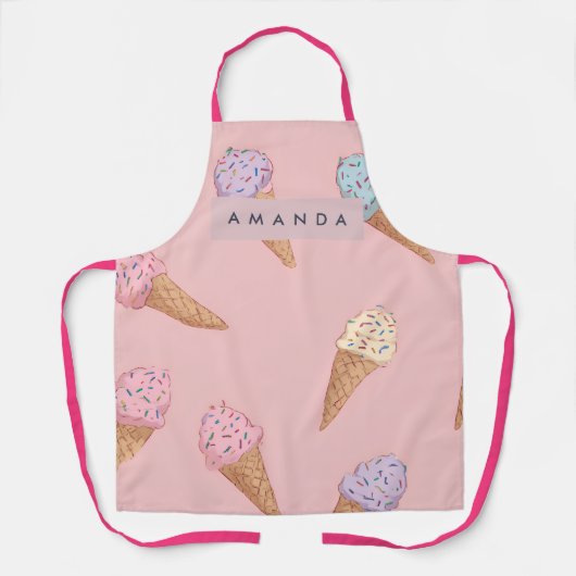 Gepersonaliseerde Schattigee pastelijs Schort (Voorkant)